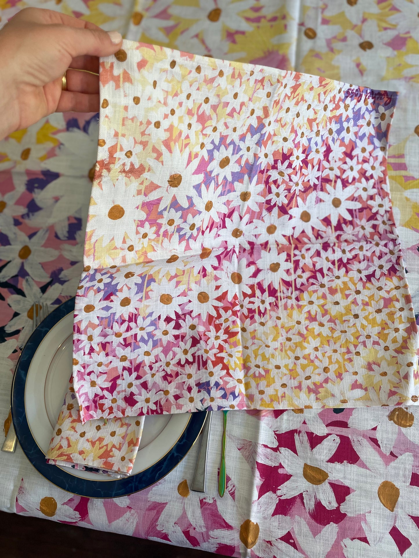 Linen Napkin Set “Daisy Party”