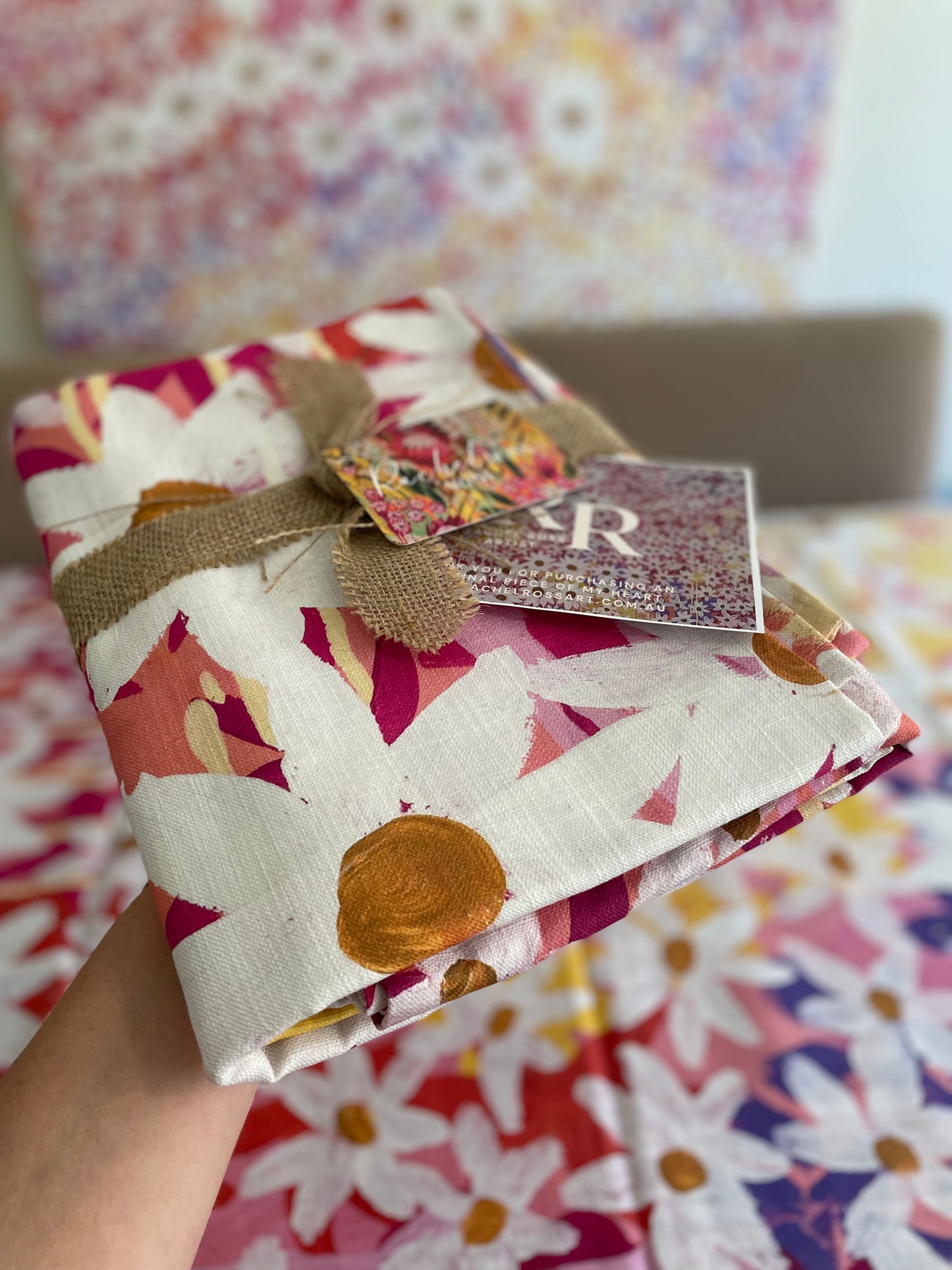 Linen Tablecloth “Daisy Party”
