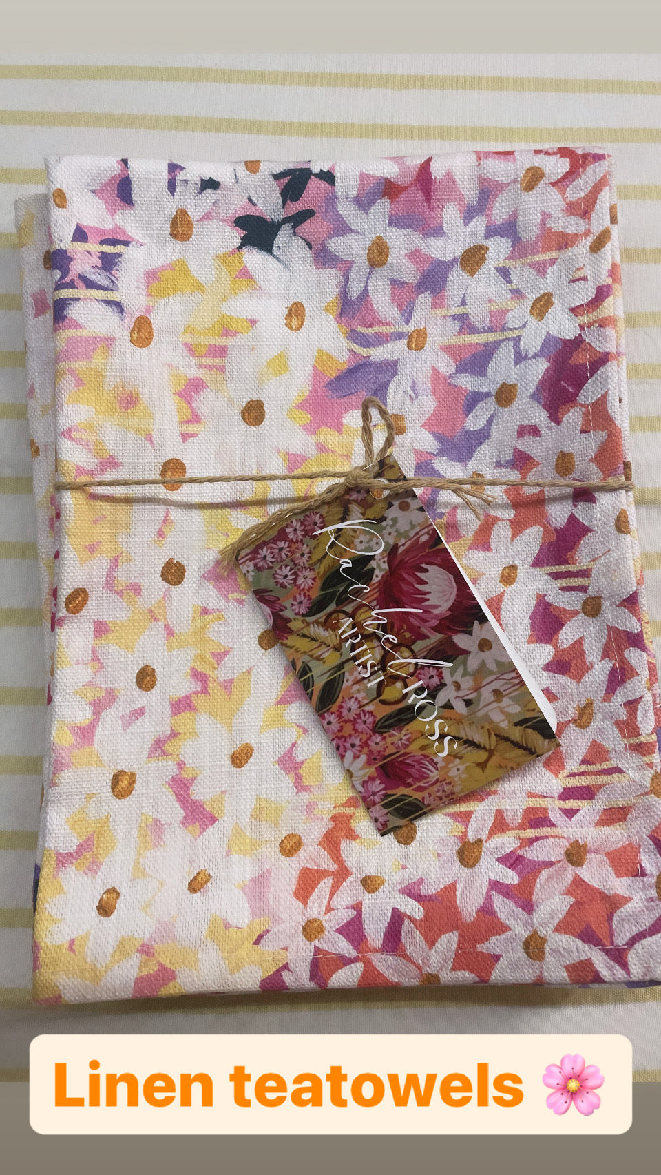Linen Teatowel “Daisy Party”