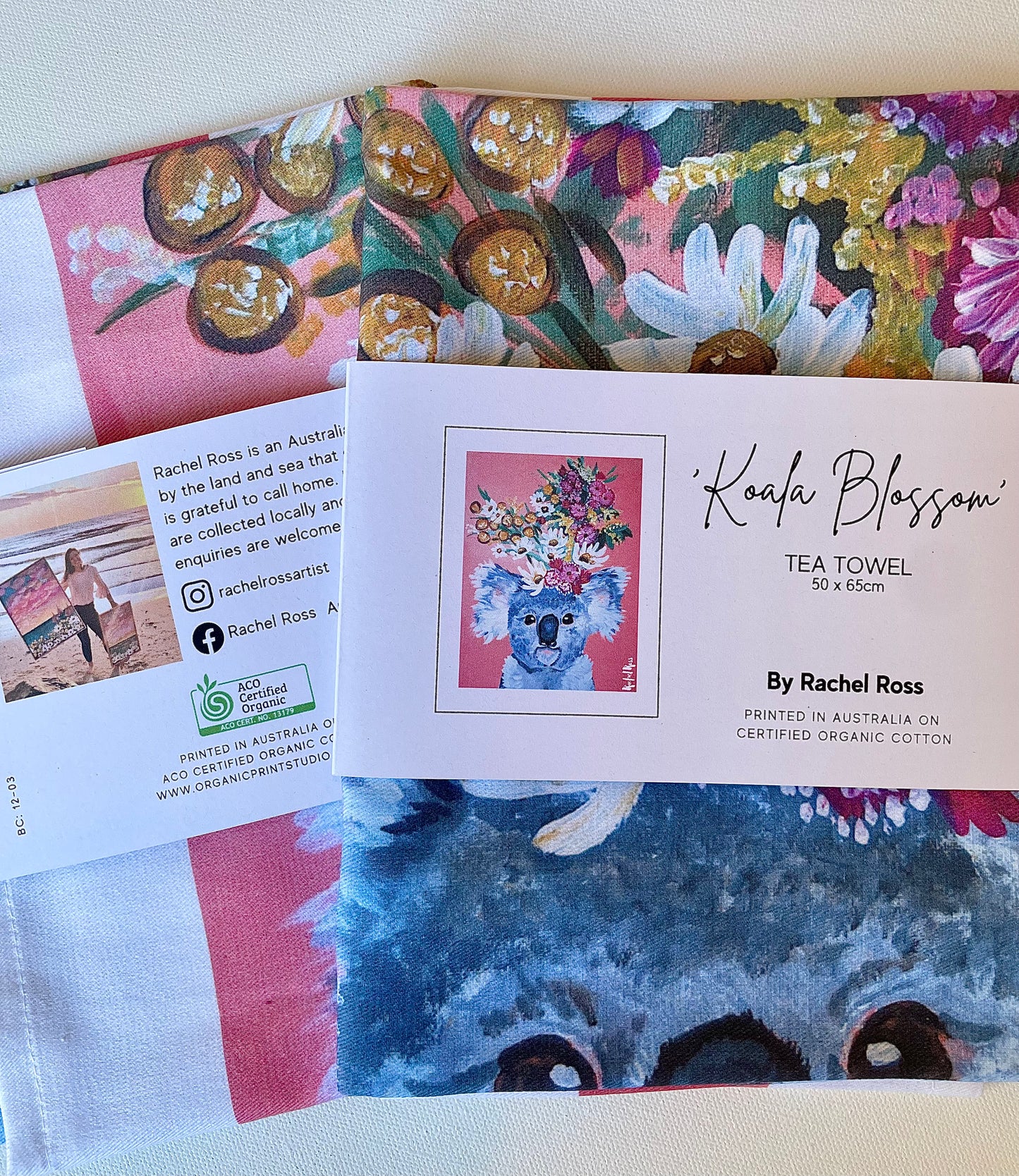 Koala Blossom Tea Towel