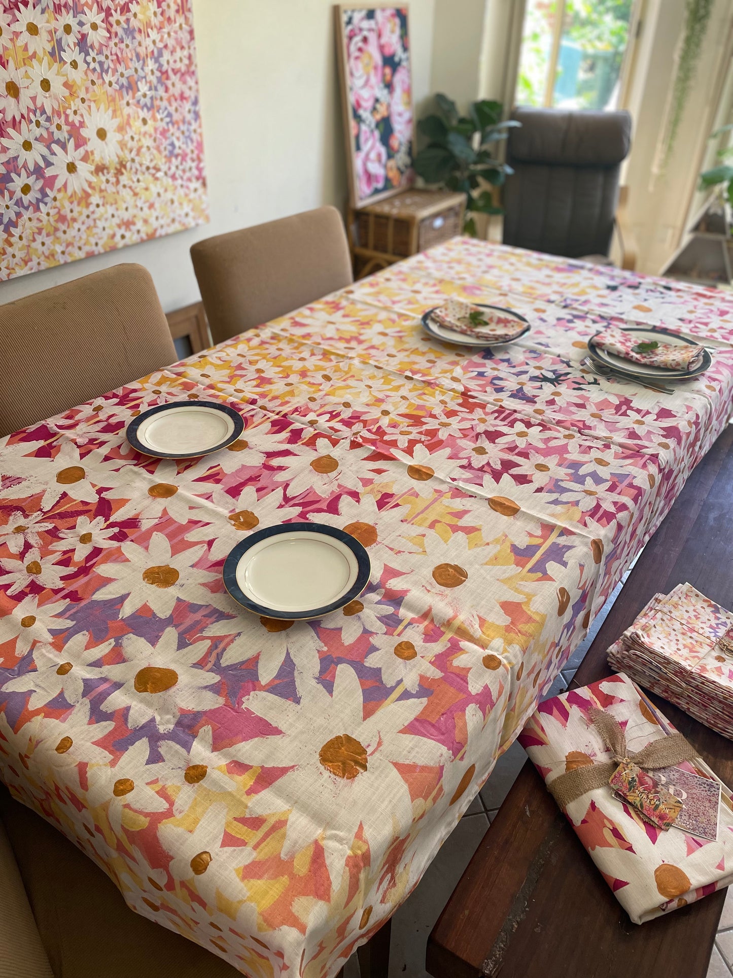Linen Napkin Set “Daisy Party”