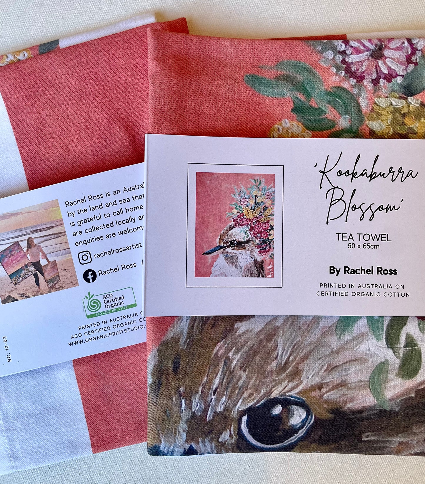 Kookaburra Blossom Tea Towel